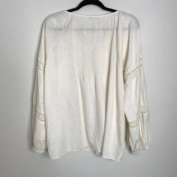 New Madewell Linen-Blend Pintuck Peasant Top XXL (FLAW-SeePhotos) - Picture 3 of 10